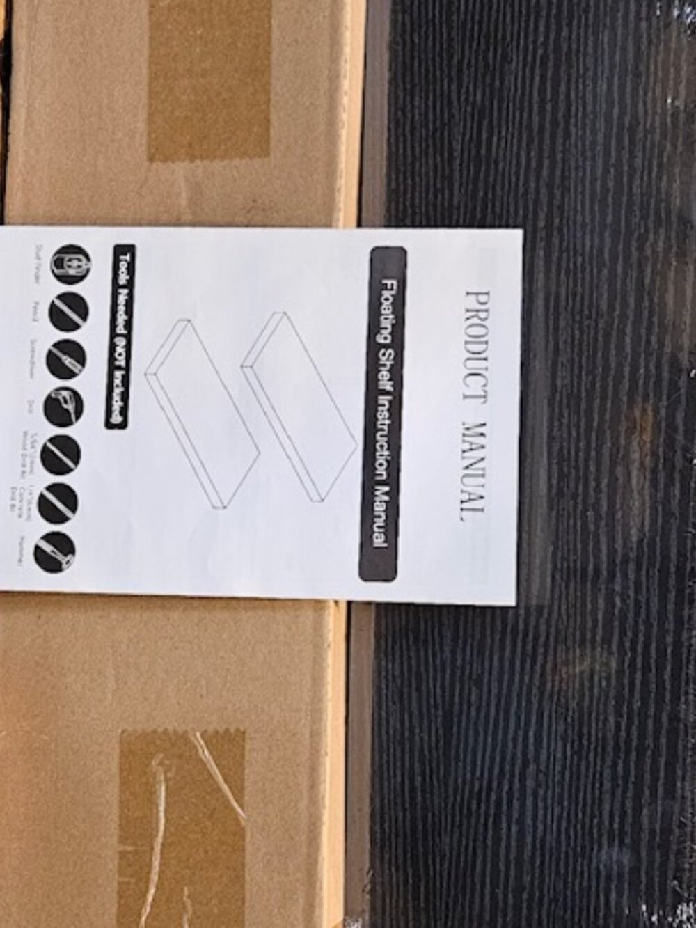 4 Black Floating Shelves All Parts To Assembly Included NIB
